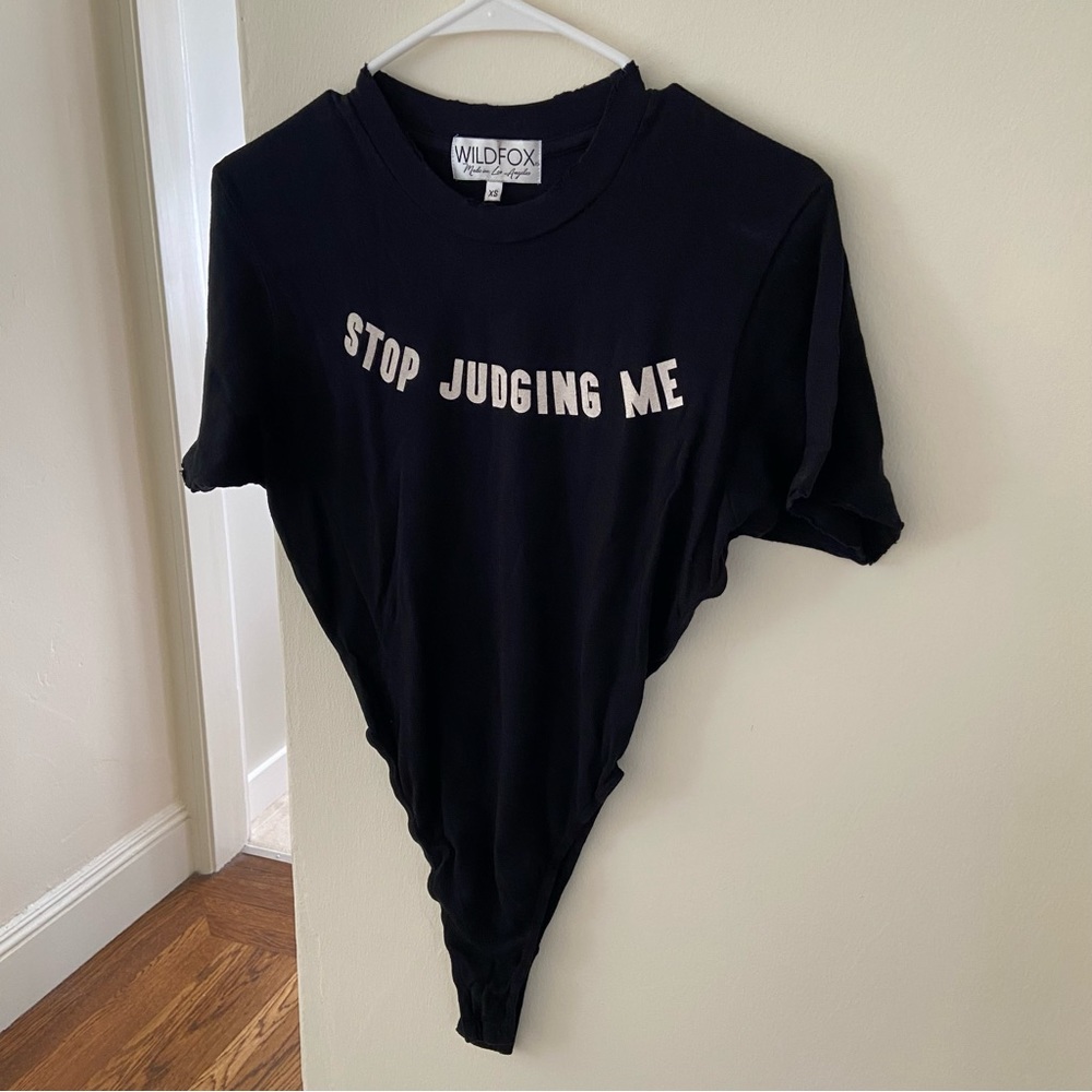 Wildfox Bodysuit Stop Judging Me